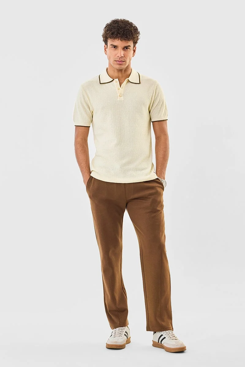 SNITCH Regular Fit Textured Core Lab Polo T-Shirt